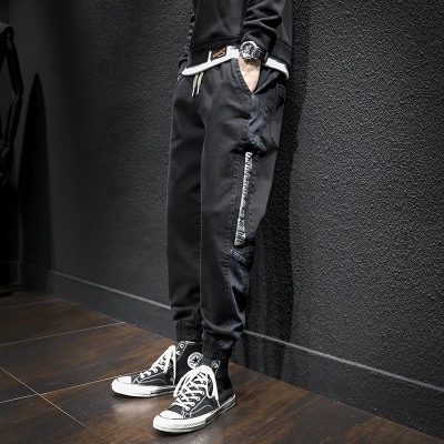 LEEVIRHINO春夏新款弹力牛仔裤男士哈伦裤男宽松束脚时尚休闲潮流青中年男士牛仔裤男长裤子李维犀牛