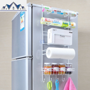家居生活厨房用品家用大全小百货冰箱上置物架侧收纳架子厨具挂架 三维工匠 白【收藏加购优先发