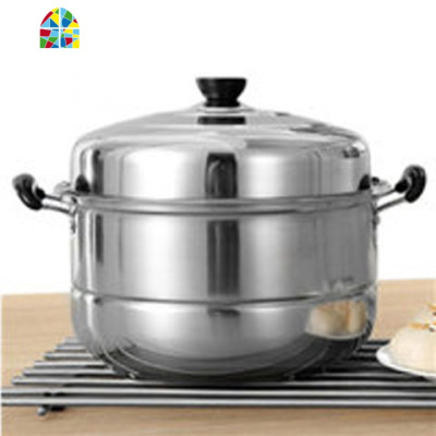 不锈钢蒸锅一层四层加厚蒸笼蒸格汤锅双层煤气电磁炉蒸锅具 FENGHOU 32cm加厚 其他直径