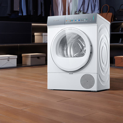 西门子热泵式干衣机WQ52J7U00W 白色大容量10kg 独嵌两用设计 超大微米级滤网高效拦截毛絮