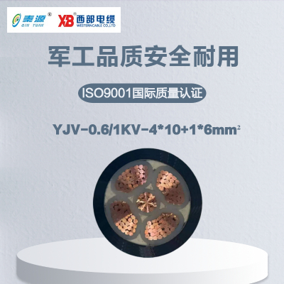 秦源牌 YJV-0.6/1KV-4*10+1*6mm² 铜芯低压电力电缆 元/米 定制商品 联系客服