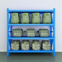 臻远ZYCC-06中型仓储货架置物架仓库铁架子地下室货架~蓝色四层主架200*60*200