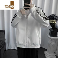 YANXU棒球服男2022年春季潮流百搭上衣宽松学院风休闲条纹运动男装外套