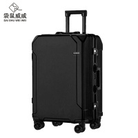 袋鼠威威 拉杆箱 旅行箱 黑色22寸铝框款ZC1933F