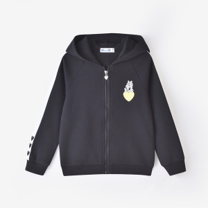 [1件3折]铅笔俱乐部童装秋装女童外套针织儿童上衣大童带帽棒球服