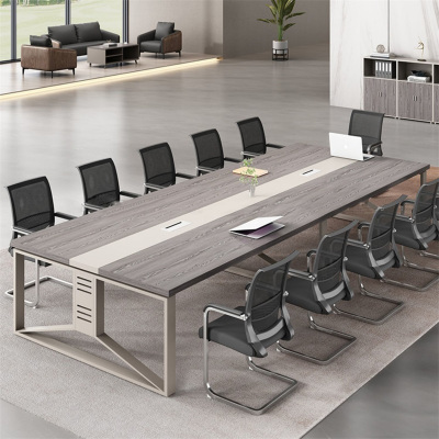 易企采 240*120CM办公家具会议桌长桌小型简约现代长条桌培训桌洽谈桌办公桌椅组合