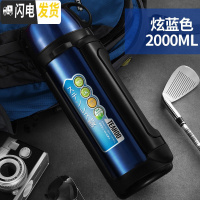 三维工匠大号保温水壶便携户外21旅行1200大容量旅游保温杯男1.5 蓝色