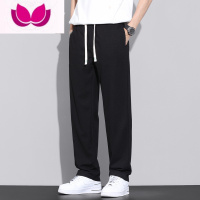 七斓2023夏季薄款宽松休闲长裤子男士直筒百搭冰丝阔腿运动卫裤男生潮
