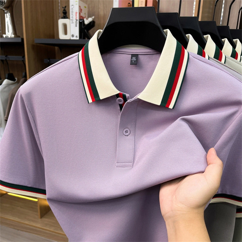 竹纤维锦纶polo衫男2026夏季新款翻领简约休闲透气舒适短袖男T恤