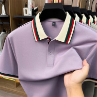 竹纤维锦纶polo衫男2026夏季新款翻领简约休闲透气舒适短袖男T恤