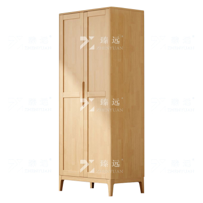 臻远 ZY4031131 简约实木衣柜对开双门收纳柜