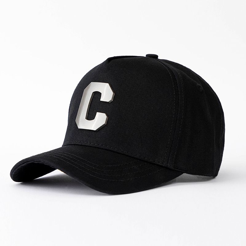 春秋天新款棒球帽男士高顶铁标大C鸭舌帽韩版显脸小遮阳帽女