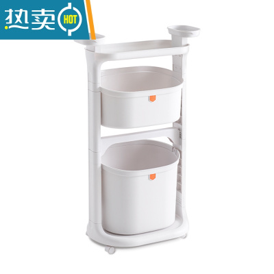 敬平客厅宿舍零食玩具分层收纳架可移动小推车置物架卫生间浴室脏衣篓