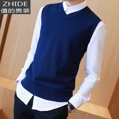 SUNTEK秋冬无袖毛衣背心男士棉针织衫毛线马夹青年男生毛背心马甲坎肩马甲/背心