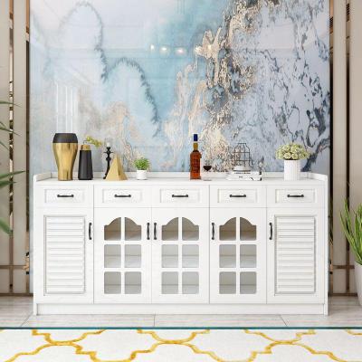 现代简约餐边柜餐厅家用收纳柜实木色茶水柜四储物酒柜阳台柜