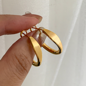 ins冷淡风耳圈圈耳环2025新款耳钉小众设计感高级耳 扣耳饰女