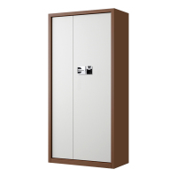 正斌指纹电子保密柜钢制密码文件柜档案柜矮柜保密资料柜办公柜通门咖白色:国保指纹锁