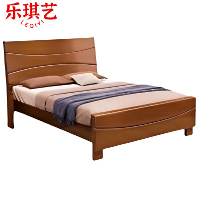 乐琪艺 实木单人床 海棠色 2000*1000*985mm 张