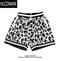 HLCOMAN美式篮球网眼印花短裤男不过膝三四分裤夏季跑步健身运动训练裤子