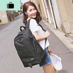 2020新款韩版双肩包女帆布中学生书包男校园小清新背包休闲旅行包NEW LAKE 雪花黑