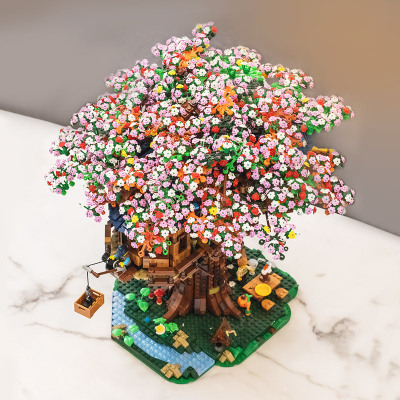 兼容乐高街景高砖世纪树屋老渔屋高难度组拼装积木房子模型玩具