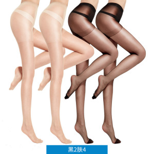 浪莎黑丝袜女薄款黑色防勾丝夏天菠萝肉色光腿神器超薄春秋连裤袜