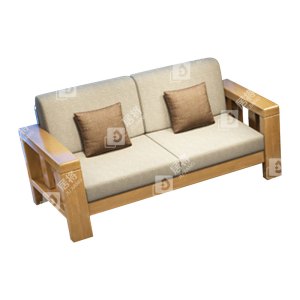 居将 JJ3113002简约实木沙发原木色实木沙发 双人位