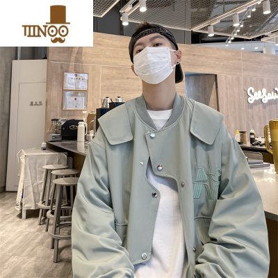 YANXU宽松工装休闲夹克男士款痞帅潮牌翻领百搭港风潮流上衣服外套