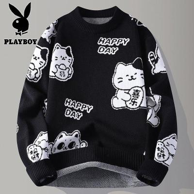 花花公子新款高品质[新款]2025年秋冬款圆领针织毛衣男