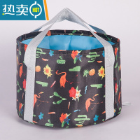 敬平便携式泡脚桶旅行折叠式泡脚提水桶加深大洗脸盆洗漱水袋户外水盆 [15升]火烈鸟黑