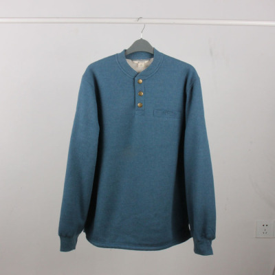 YUANSU身保暖羔绒！欧美风亨利领！加绒卫衣加厚外套头休闲大码男装卫衣