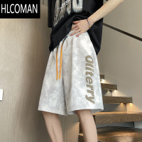 HLCOMAN五分短裤男款夏季宽松直筒运动休闲裤子青少年学生美式潮牌脏脏裤