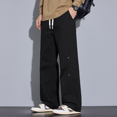 直筒百搭宽松大码潮流时尚长裤男士简约休闲裤年秋冬季新款男