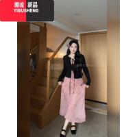 YIBUSHENGMLYD/定制 大码茶歇法式碎花吊带连衣裙粉色气质收腰显瘦鱼尾长裙