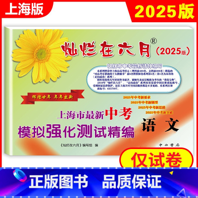 灿烂在六月 中考语文 上海 [正版]2025新版 灿烂在六月 中考语文 仅试卷 上海市新中考模拟强化测试精编 初一初二初