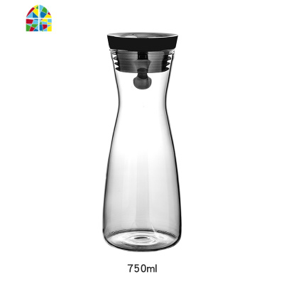 晾水杯冰冷热白开水大扎壶家用耐热大容量高温柠檬防爆凉水壶透明 FENGHOU 750ml+2只直身杯