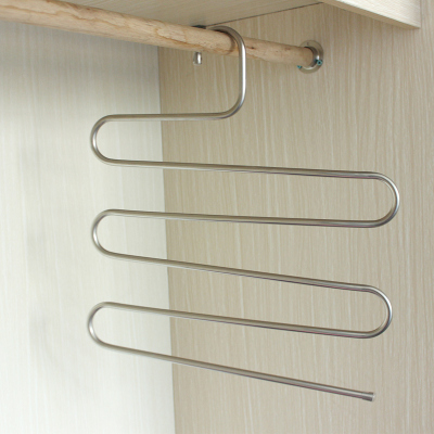 喜家家不锈钢裤架铁艺S型裤子收纳架多层裤夹挂裤子衣架衣柜裤挂单个装