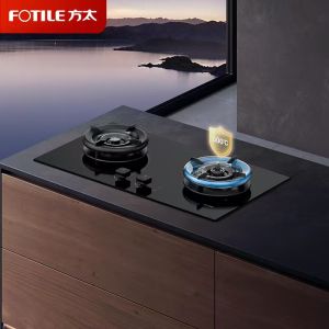 方太(FOTILE)[易清洁防干烧]燃气灶天然气 嵌入式5.2kW*猛火双灶 防干烧可联动 02-TEK21-20Y
