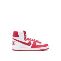 耐克(NIKE)高帮跑鞋白色大学红皮革拼接橡胶底运动鞋