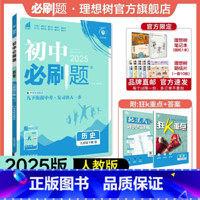 历史 九年级下 [正版]理想树2025版初中必刷题九年级下册历史人教版RJ初三必刷题同步练习中考复习资料模拟题辅导书同步