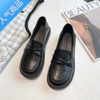 SUNTEK小皮鞋女小众设计感2023春秋新款单鞋舒适平底上班族一脚蹬乐福鞋