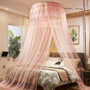 美帮汇天地杆蚊帐1.8m床家用公主风圆顶2米床上支架1.5m夏季免安装吊顶