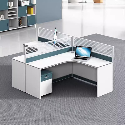 迅迈 办公桌工位 员工桌屏风卡位卡座 T字型两人位(含柜)60*120*110cm 单位 ;套