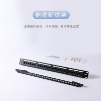 仟炬 QJTP-6EBUTD1U-24 19"1U24口RJ45六类非屏蔽一体式配线架,黑色