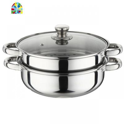 加厚不锈钢汤锅火锅锅煲汤锅具家用双层三层蒸锅燃气电磁炉 FENGHOU 28cm加厚汤蒸锅