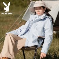 花花公子冲锋衣女2025新款三合一防风防水高级感超好看户外男外套