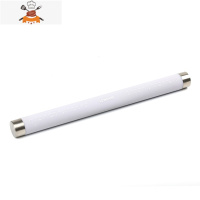 mcas大号硅胶擀面杖不锈钢面棒擀面棍杆饺子皮器烘焙工具 敬平 浅紫色