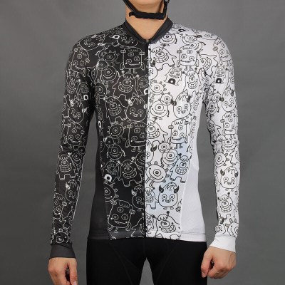 珂卡慕(KEKAMU)MTP黑白骑行服长袖上衣男山地车衣服公路车上装单车装备MCR长袖男-黑白印象默认颜色S