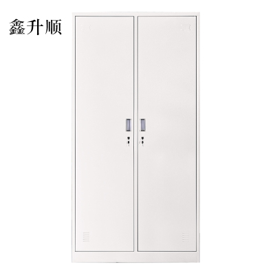 鑫升顺加厚二门钢制更衣柜员工柜铁皮职工储物柜带锁存包柜鞋柜[工厂现做 7天内发货]