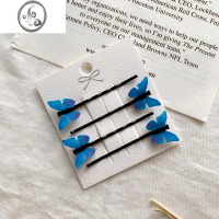 JiMi夏天超仙蝴蝶一字夹网红发夹ins韩国可爱侧边夹子少女后脑勺头饰